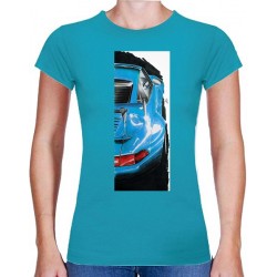 Autorské tričko s potiskem dámské Porsche modré (Libor Hotar)