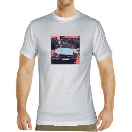 Tričko s potiskem pánské Mercedes Benz Gullwing černočervené