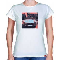 Tričko s potiskem dámské Mercedes Benz Gullwing černočervené