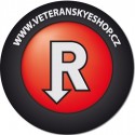 Samolepka kulatá logo červené Veteránský eshop